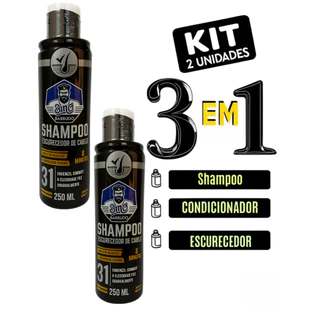 Shampoo Escurecedor 3 em 1 Reduz fios brancos para Cabelo e Barbas - Santo Barbudo 250ml mais barato