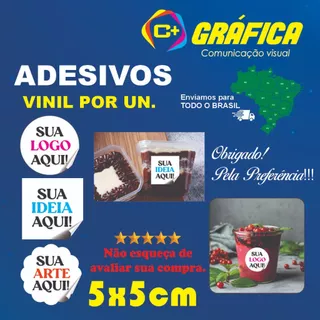 Adesivos Personalizado 5x5cm - REDONDO/ QUADRADO/ ESPECIAL (540 Unidades)