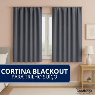 Cortina Blackout em Tecido Premium para Janelas de Quarto ou Salas Modelo para Trilho Suiço - Corta Luz Blecaute