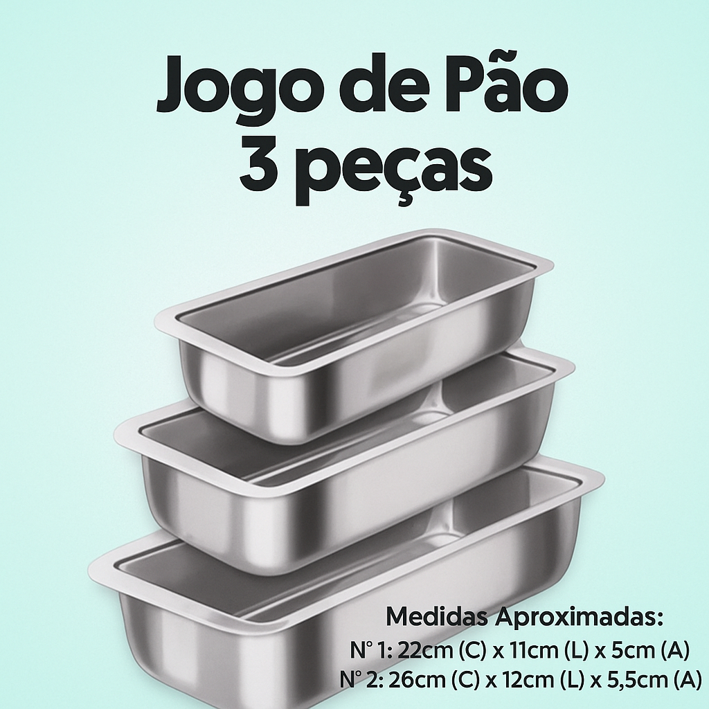 Kit Formas de Pão Caseiro N1 N2 N3 Assadeiras Bolo Inglês, K