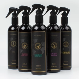 Água Perfumada para Tecidos Linha Mundo Via Aroma 365ml Diversas Fragrâncias