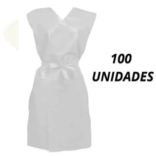 Avental Sem Manga 100 Unidades Branco Descartável Anadona