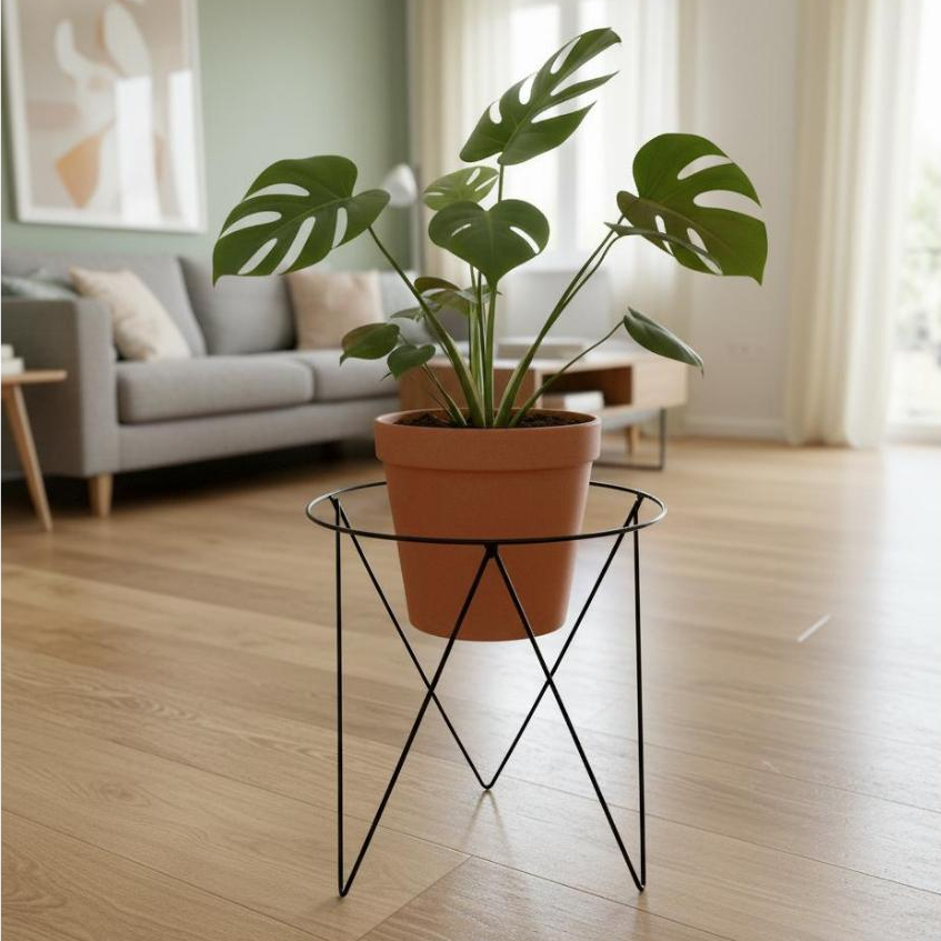 Suporte para vaso de plantas em ferro preto - Decorativo tripé | Shopee ...