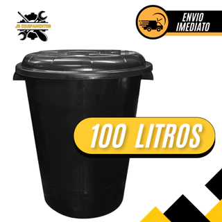 Cesto Cestão de Lixo Preto Reforçado Com Alça 100 Litros