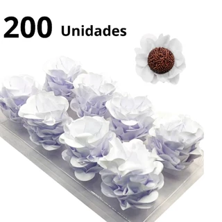 200 Forminhas Branca Formato Flor Luxo Para Docinhos Finos Casamento Aniversário Batizado
