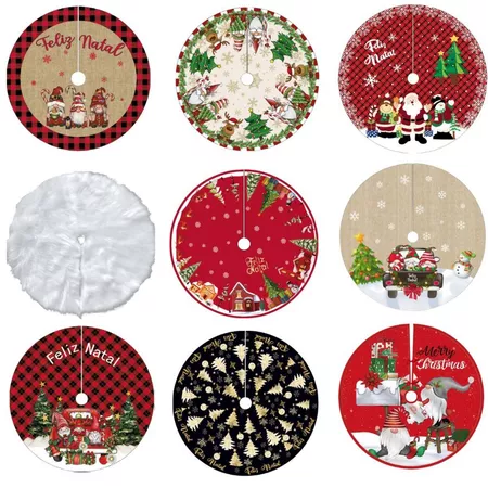 Saia tapete base árvore de natal decoração papai noel enfeite natalino luxo luvinco