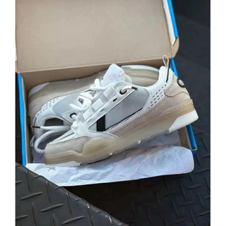 tenis skatista Couro Masculino Confortável Leve Black Branco Cinza