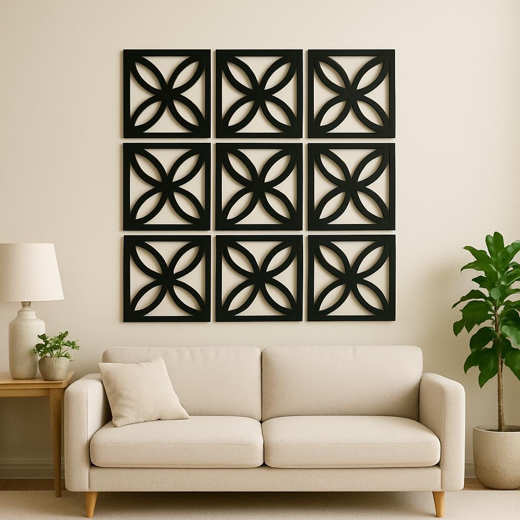 Kit 20 Placas Decorativas em MDF Vazado – Painel Modular para Parede ...