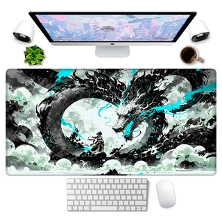 Mouse Pad Gamer Premium Dragão Samuray Profissional Vários Tamanhos Várias Cores Costura nas Bordas