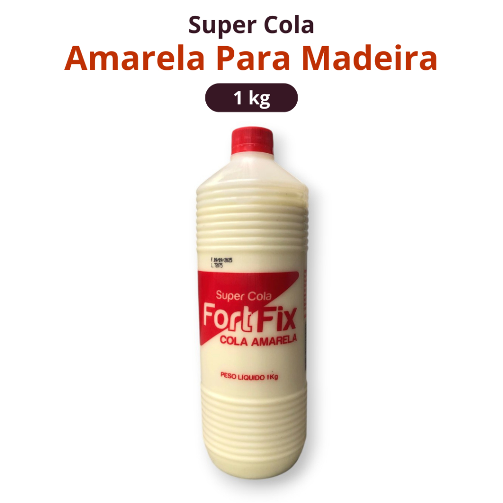 Super Cola Amarela Para Madeira 1kg FortFix | Shopee Brasil