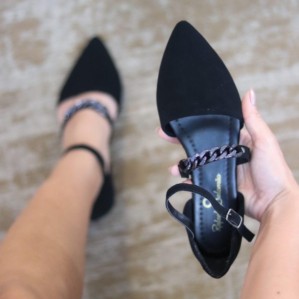 Sapato feminino corrente Salomé sapatilha  baixa confortavel sandalia dia a dia confortave...