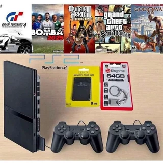 🎮 Console PlayStation 2 Slim + 2 Controles + Memory Card + Pendrive 64GB + Jogos Clássicos