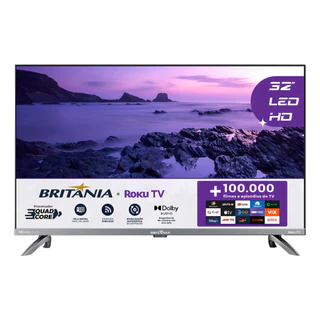 Smart TV Britânia 32” HD Roku TV Wi-Fi | Netflix, YouTube, HDMI e USB em Oferta na Shopee