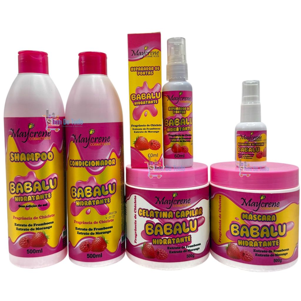 Combo Babalu Completo Maycrene 6 Itens – Shampoo, Condicionador ...