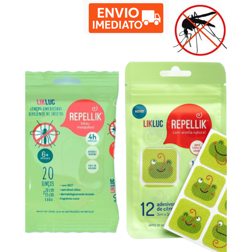 Kit Repelente Xo mosquito Lenco Repelente + Adesivo Repelente ...