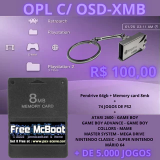 OPL C/ OSD-XMB (74 JOGOS DE PS2 + 5000 NOS EMULADORES)
