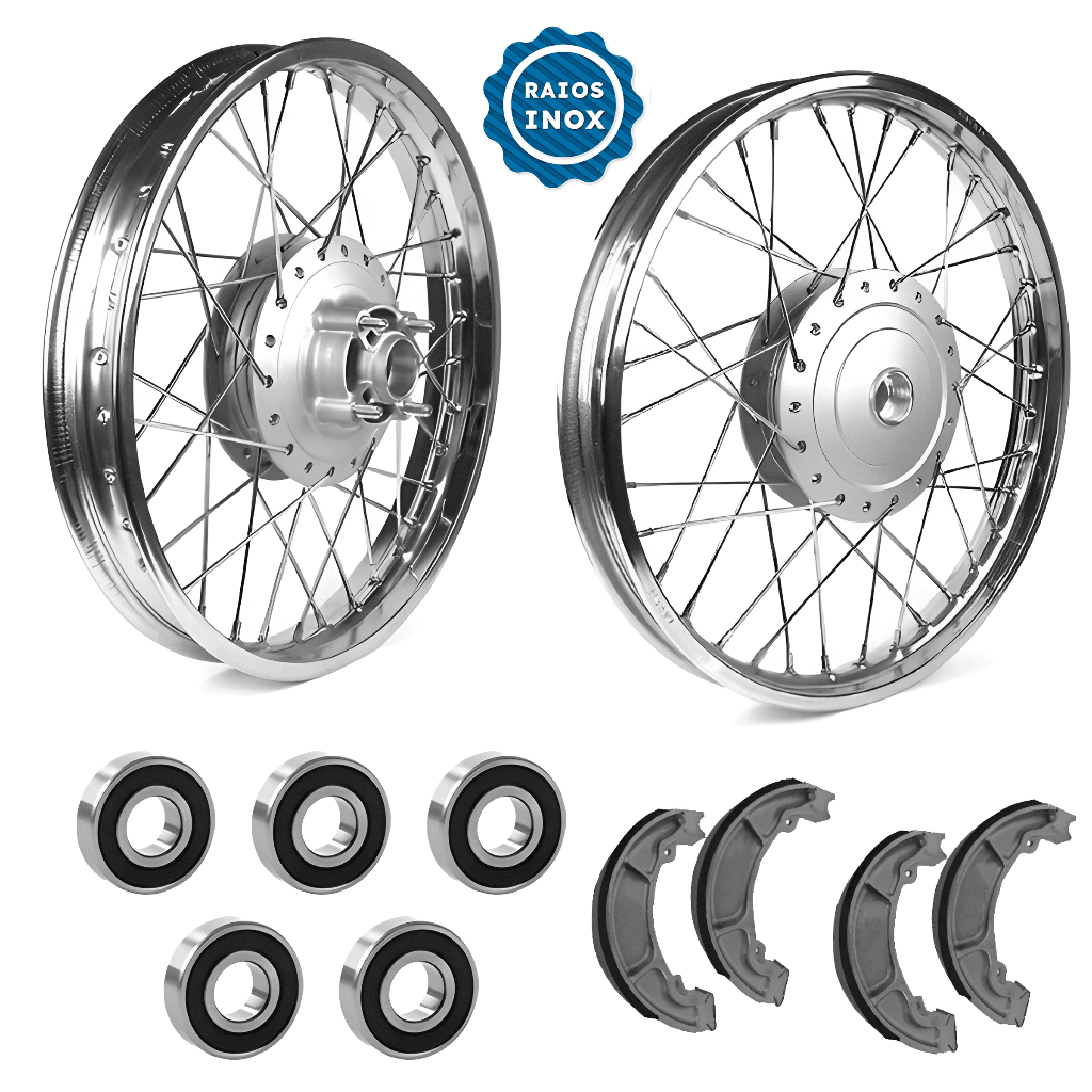 Par Aro Roda Raio Inox ou Cromado Cg Fan 125 09/18 Lonas