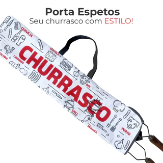 Porta Espeto Para Churrasco Com Alça Super Resistente