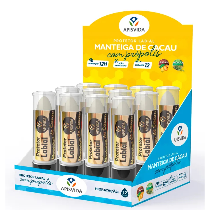 APISVIDA Manteiga de Cacau com Própolis – Display com 12 Unidades ...