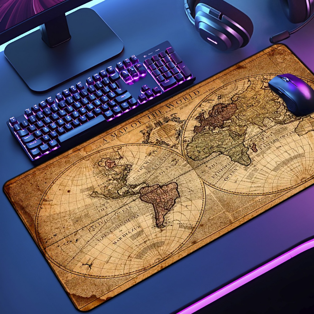 Mouse Pad Grande Mapa Mundi 65x30 70x35 80x35 90x40 90x50 120x60 ...