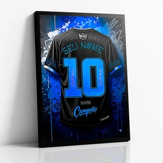 Quadro Decorativo Futebol Exclusivo Campeão *NOME* & *NÚMERO* PERSONALIZADO para Quarto, Sala All