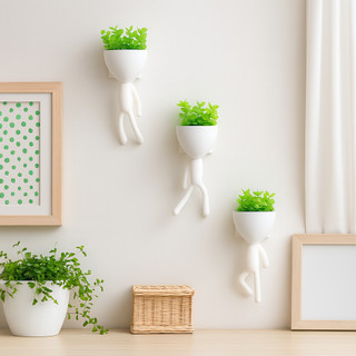 Kit 3 Mini vasos Alpinistas com flor planta artificial vasos cachepot decorativos para sala casa decorar enfeite — foto 2 — Achou Levou Brasil
