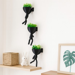 Kit 3 Mini vasos Alpinistas com flor planta artificial vasos cachepot decorativos para sala casa decorar enfeite — foto 3 — Achou Levou Brasil
