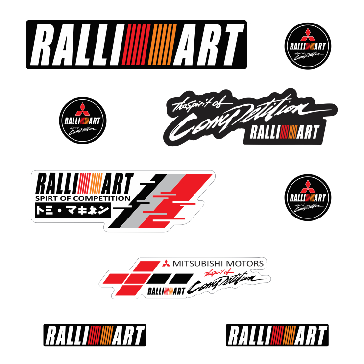 adesivos ralliart mitsubishi stickers pack lancer evolution pajero