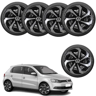 Jogo 4 Calotas Compativeis Com Voyage Gol Fox Saveiro Up Pneu Roda Aro 13 14 15 em Oferta na Shopee