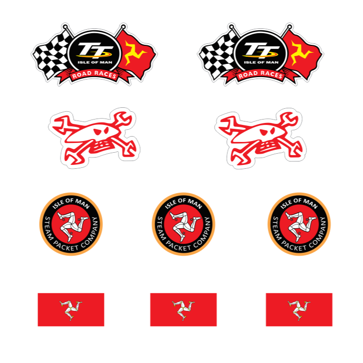 adesivos TT isle of man stickers pack moto race trackday | Shopee Brasil