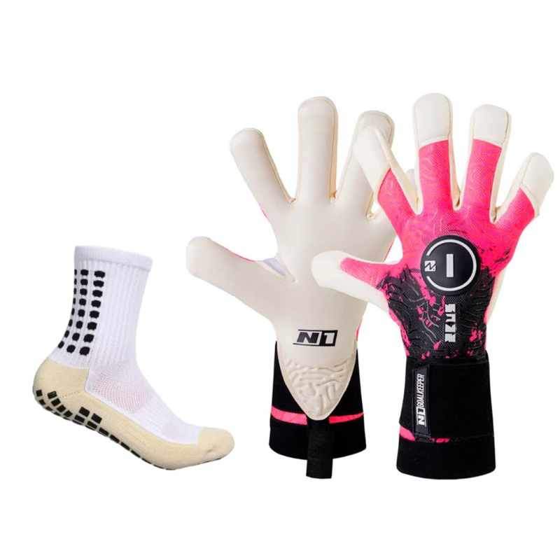 Luva de Goleiro Profissional N1 ZEUS + Meia Antiderrapante - Envio