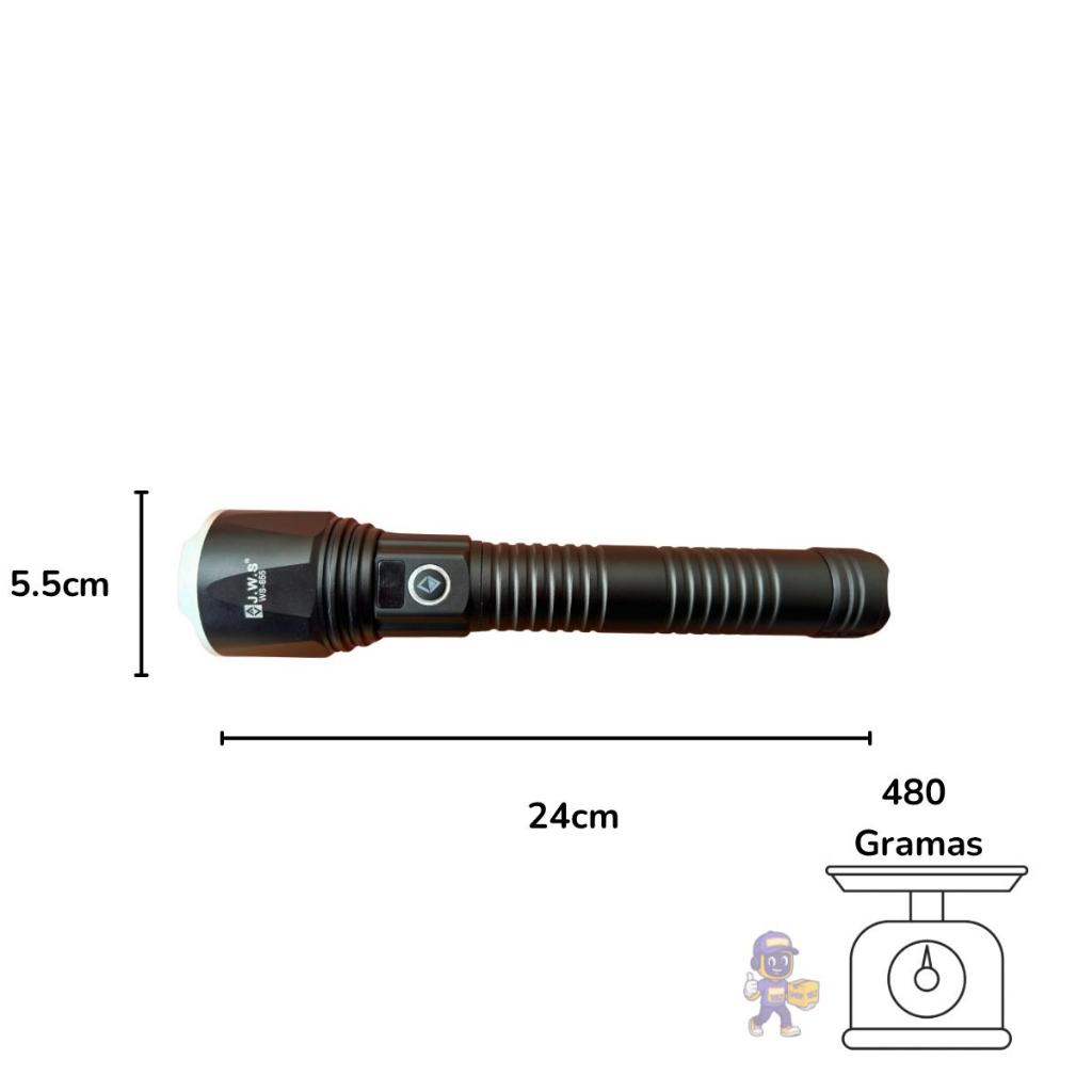 Lanterna Tática Led V3 Alcance 800 Metros 2 Baterias 9700000