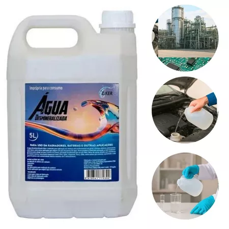 ÁGUA DESMINERALIZADA 5 LITROS ARREFECIMENTO MOTOR RADIADOR