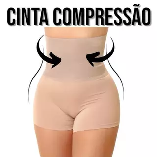 Short Modelador Cinta Compressão Segunda Pele Redutora De Medidas Bermuda Feminino Confortável
