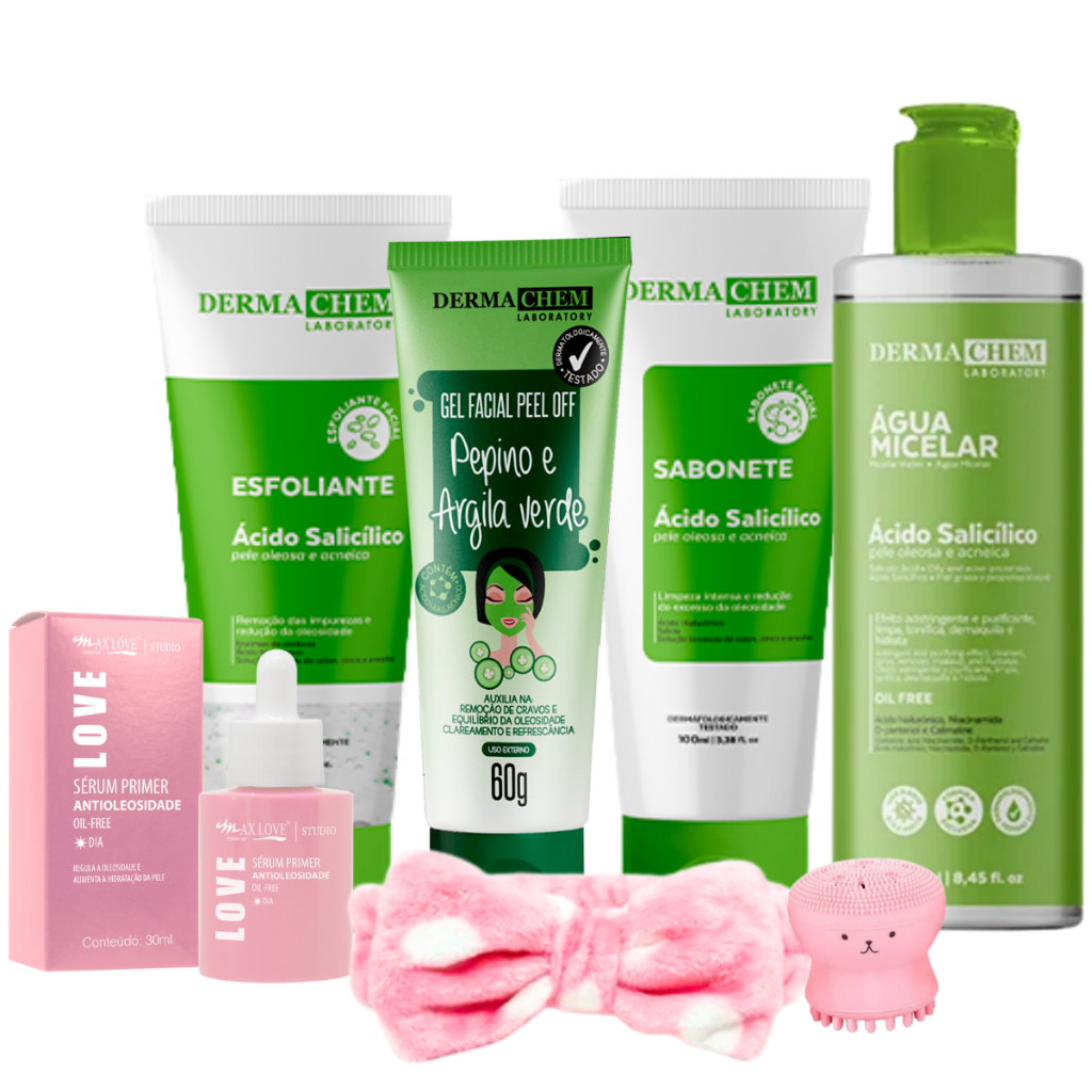 Kit Limpeza de Pele Oleosa Completo Skin Care Controle de Acne | Shopee ...