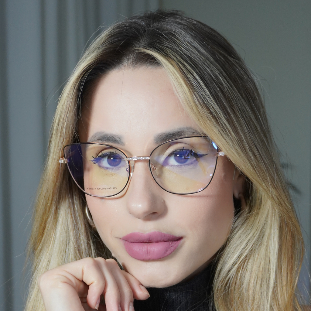 Oculos para armacao de grau metal feminino com HASTE E PONTE GRITTER ...