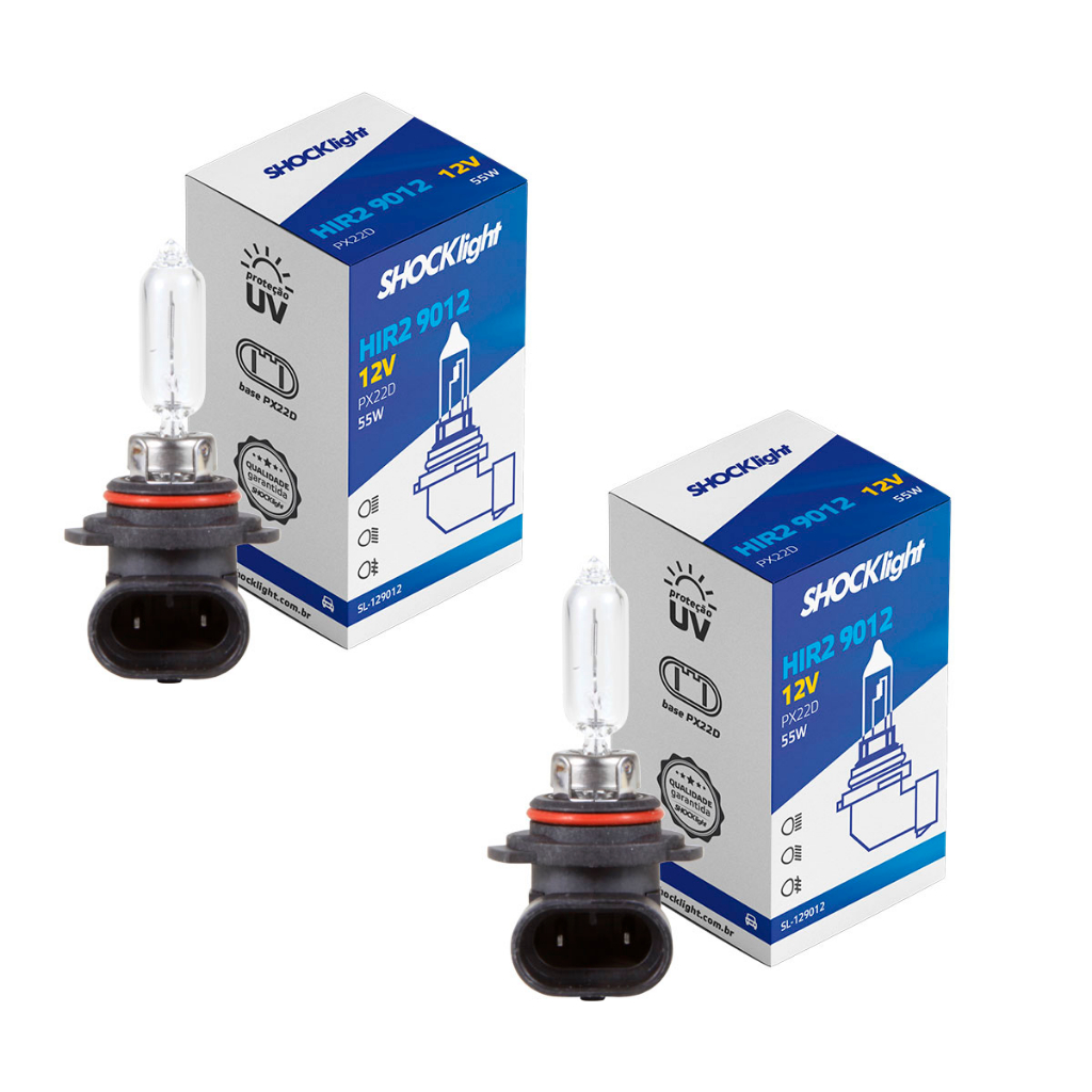 Lâmpada Halógena Standard Hir2 12v 55w Px22d Shocklight | Shopee Brasil