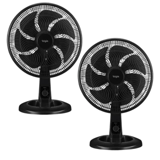 Kit 2 com Ventilador De Mesa Elgin Breeze Air Preto 40cm 7 Pás 220V/110V Verão 3 Velocidades em Oferta na Shopee