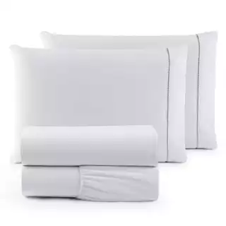 Kit Jogo de Lençol 04 Peças 600 Fios Egípcios Cama Casal Queen King Micropercal Macio Com e Sem Elástico