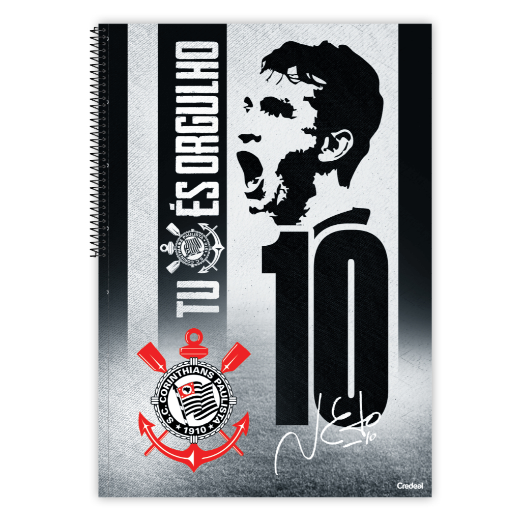 Caderno Universitário Neto Corinthians 1 Matéria 80 Folhas Credeal