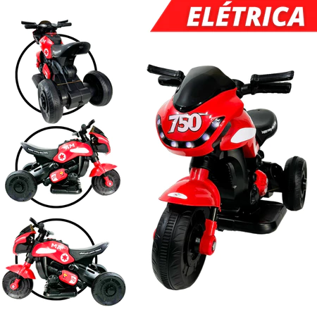 Moto elétrica infantil 6v com sons, música e farol com luzes unitoys