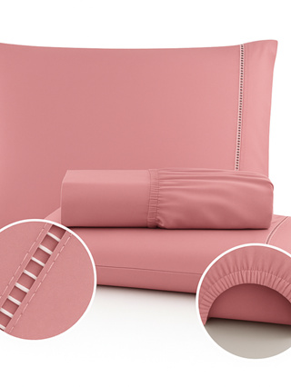 Kit Jogo de Lençol Ponto Palito 400 fios Berço 2 peças Solteiro 2 peças Casal Queen  King 3 peças