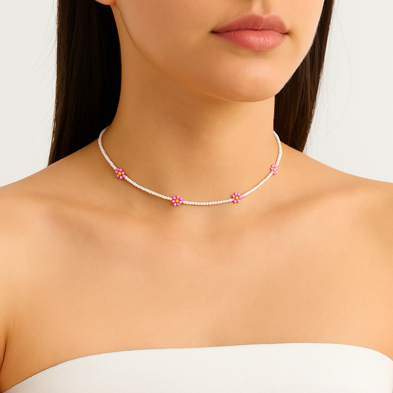 Choker Flowers Miçangas Flores Tendência | Shopee Brasil