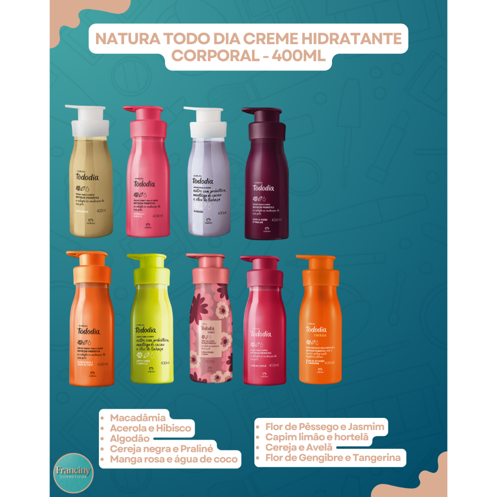 Natura Todo Dia Creme Hidratante Corporal - 400ml (Diversas Fragâncias ...