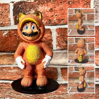 Tanooki Mario Super Mario Bros Boneco Colecionável em Resina
