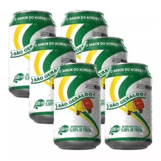Kit de até 6 unid Refrigerante De Caju Cajuína São Geraldo lata latinha 350ml