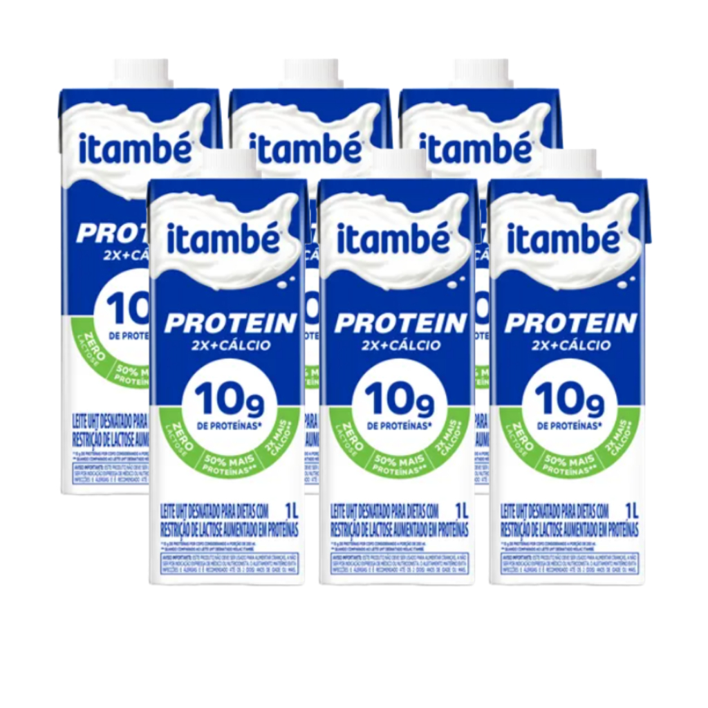 06un Leite Itambé 10g Proteína Zero Lactose Desnatado 1l | Shopee Brasil