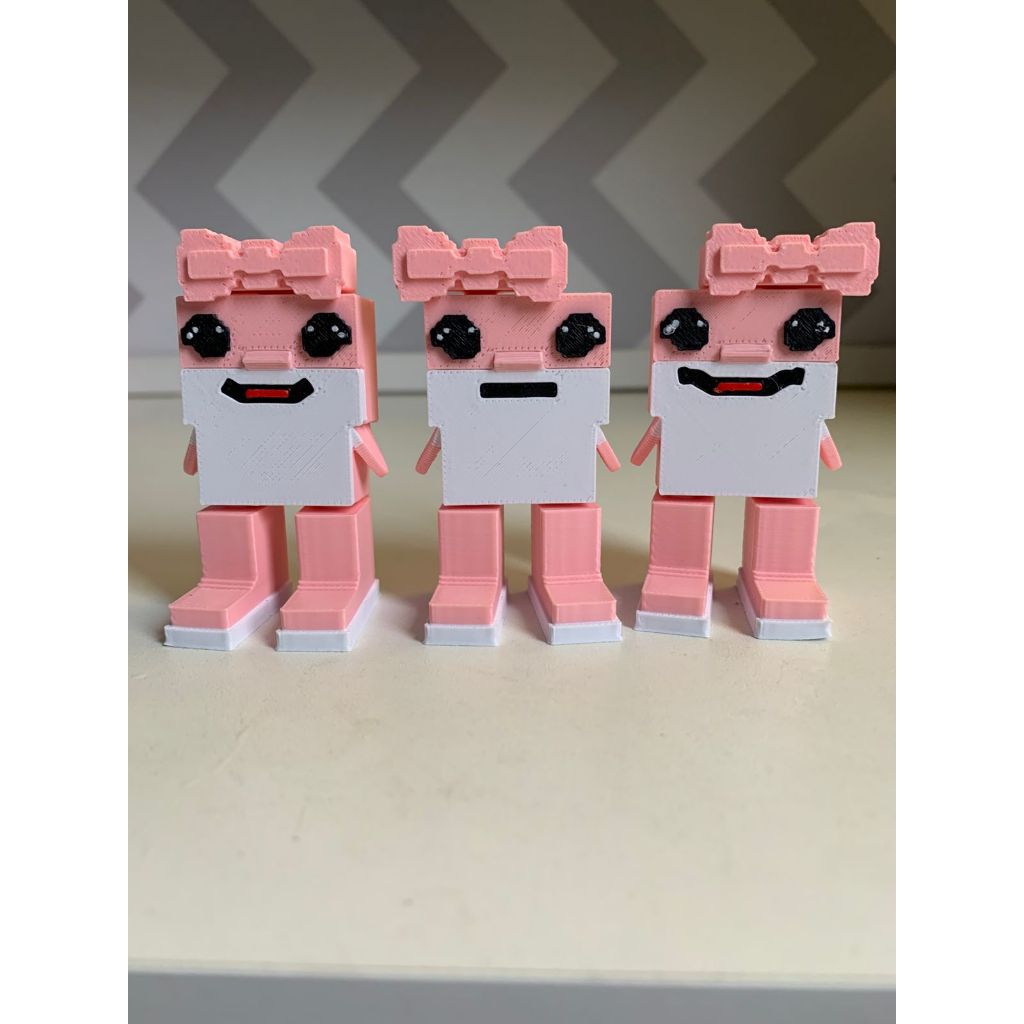 Boneco Brainrot - Las tralaleritas Rosa e Branco - Impressão 3d de alta ...