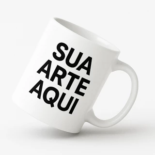 CANECA CERÂMICA BRANCA PERSONALIZADA COM SUA ARTE | PRESENTE | BRINDE | LEMBRANÇA - 325ML, 1UN