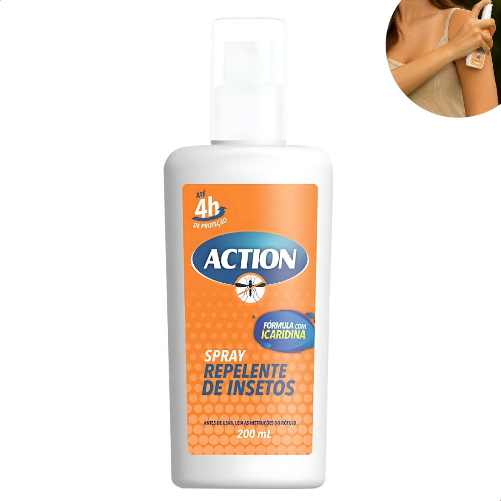 Repelente Spray Action 200ml Com Icaridina Proteção Eficaz Contra ...